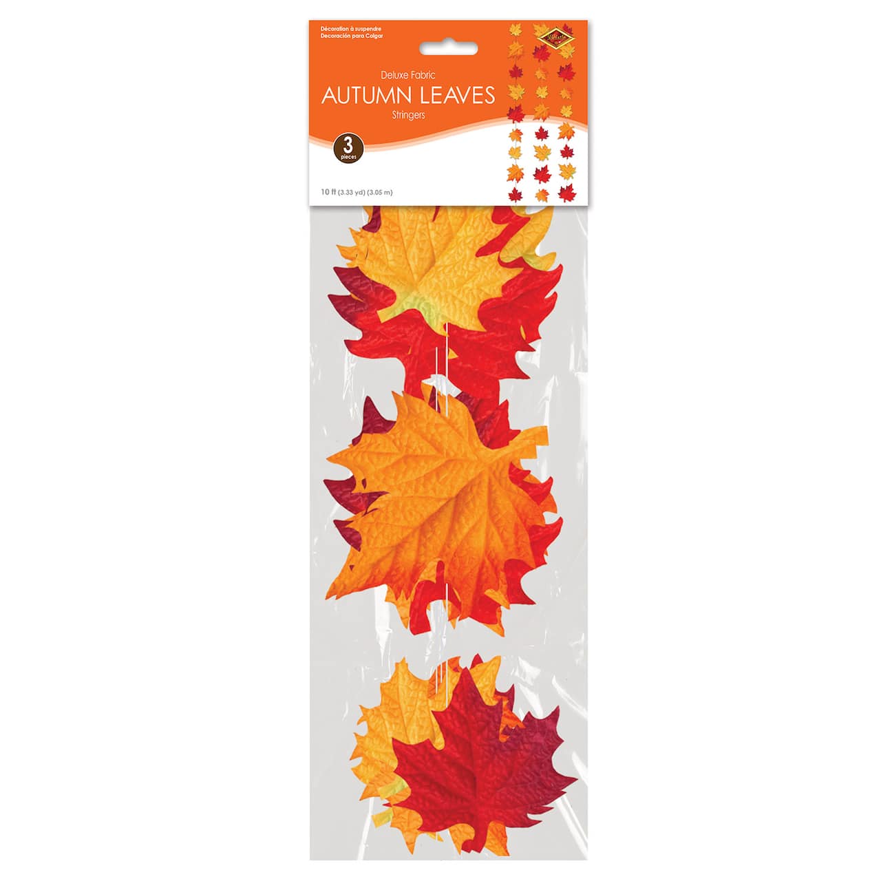 Beistle 10ft. Deluxe Fabric Autumn Leaves Stringers, 3ct.